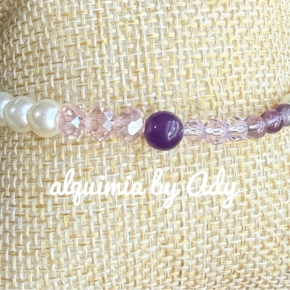 Alquimia Purple  amethyst and White Crystal Bracelet - Picture 1 of 2